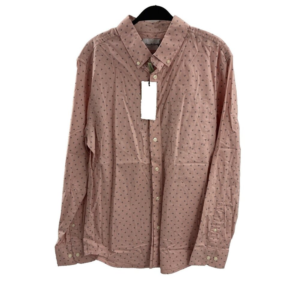 Goodfellow & Co Mens Button Down Shirt Standard Fit Long Sleeve Size M Pink